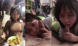 Em gái nghiện bú mút vứt kính sang bên bú cho anh